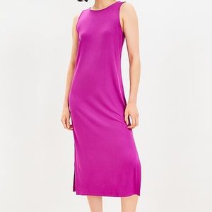 LOFT Twist Cutout Back Midi Dress